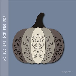 Layered Pumpkin SVG: 3D Thanksgiving Laser Cut File (Digital Download)