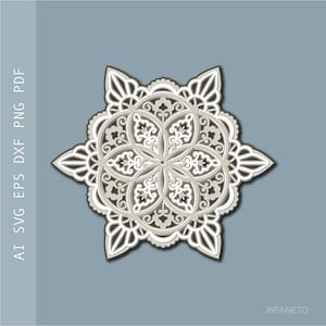 3D kerst SVG sneeuwvlok sjabloon gelaagde gesneden bestanden voor de cricut knipsel svg meerlagige svg papier gesneden bestand DIY ambachten lasergesneden svg