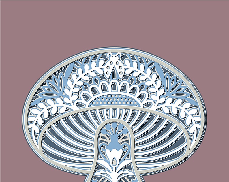 Multilayer Mushroom SVG, Paper Cut File, Layered Template, Cricut SVG, Mandala SVG, Laser Cut Digital File, Vector SVG, Silhouette SVG file.

This image is a layered SVG containing 5 (five) different layers, that you can place one on top of the other.

Digital files are created for cutting machines.