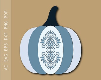 Layered Pumpkin SVG: Laser Cut File, Cricut, Glowforge (Digital Download)