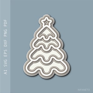 Layered Christmas Tree SVG: 3D Cut File for Cricut, Glowforge