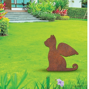 Cat SVG Pet memorial svg Garden decor svg Cat loss Laser cut file Vector clipart Yard decor Angel cat Silhouette Glowforge svg Cutting file