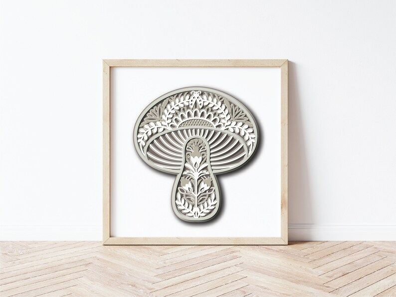 Multilayer Mushroom SVG, Paper Cut File, Layered Template, Cricut SVG, Mandala SVG, Laser Cut Digital File, Vector SVG, Silhouette SVG file.

This image is a layered SVG containing 5 (five) different layers, that you can place one on top of the other.

Digital files are created for cutting machines.