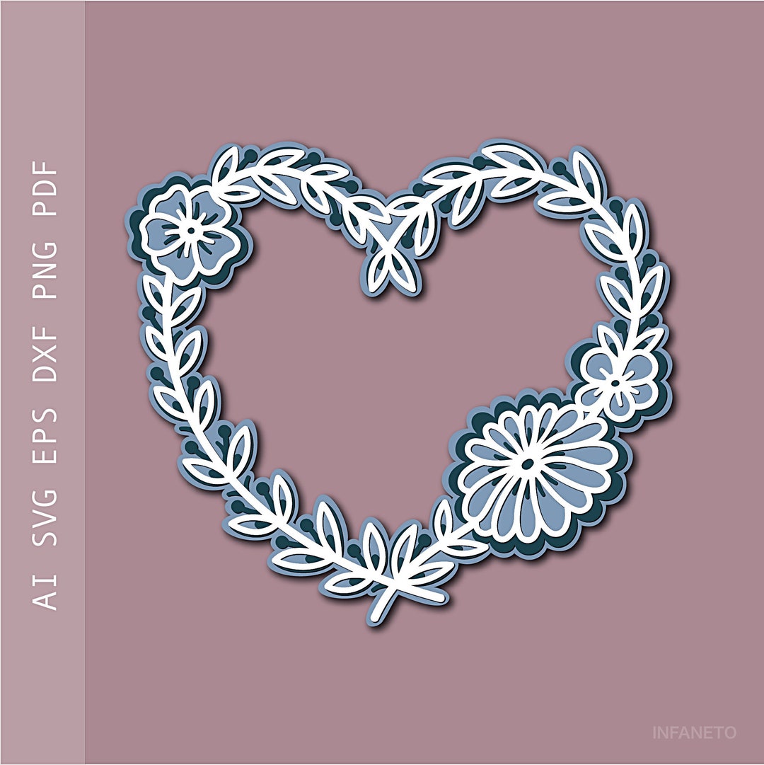 Frame Cut File, Cutting Machine Svg, Layered Flower Png , Floral Cut ...