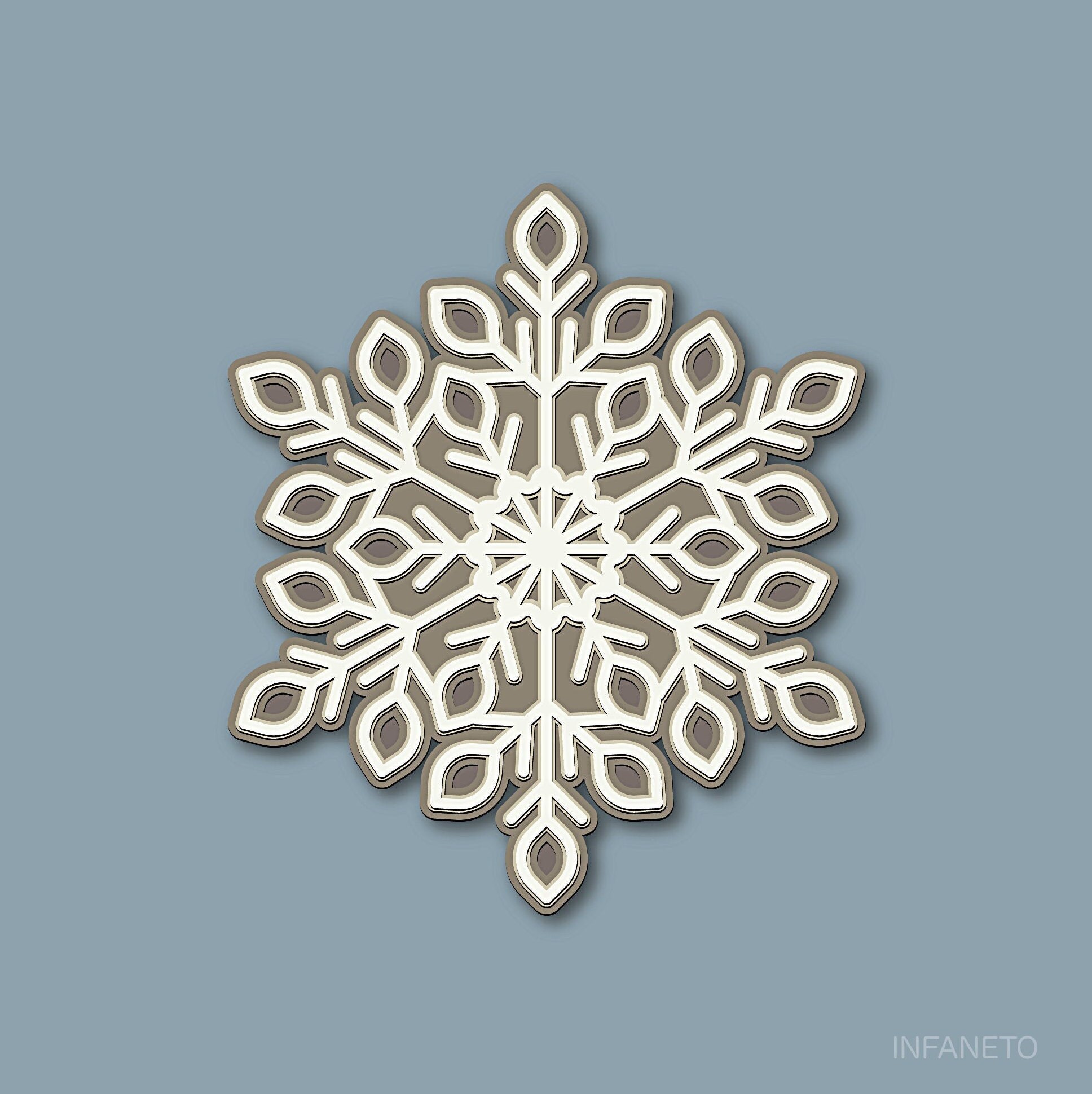 3D Snowflake SVG Multilayered Laser Cut File Christmas Etsy