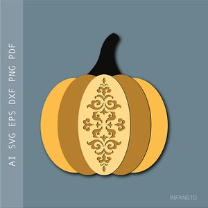 Pumpkin SVG file Thanksgiving svg Paper laser cut file Layered cut files Cricut Silhouette Glowforge svg DIY project