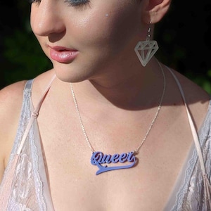 Queer-ketting | Glanzende LGBTQ Pride-sieraden | Gelakte 3D-geprinte statementketting