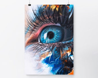 Blaues Auge | Danivinci | Hochwertiges Poster (Kunstdruck)