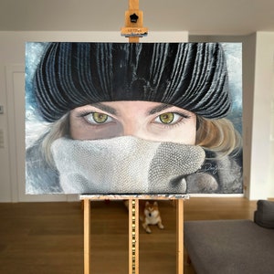 Gemälde acrilico originale Winter Eyes di DaniVinci immagine 1