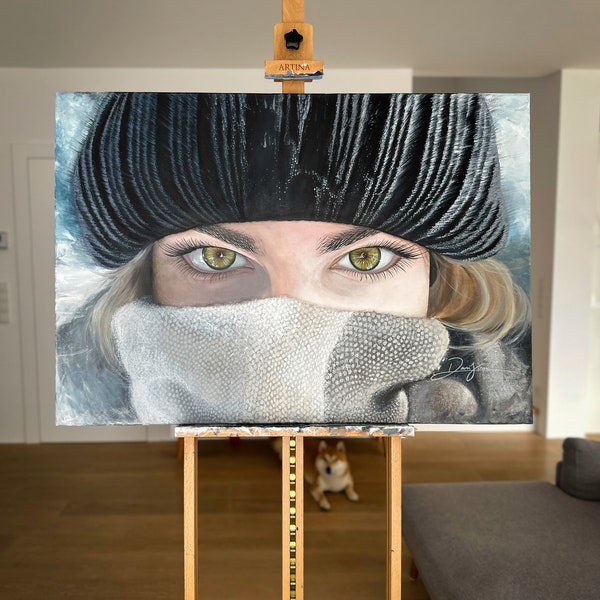 Originales Acryl Gemälde - Winter Eyes von DaniVinci