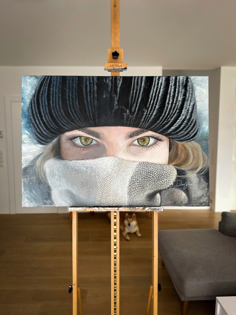 Gemälde acrilico originale Winter Eyes di DaniVinci immagine 1