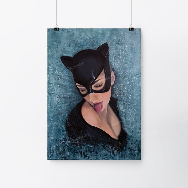 Sensual Cat Woman | Danivinci | High Quality Poster (Art Print)