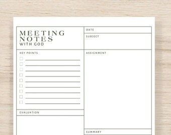 Meeting Notes with God Notepad