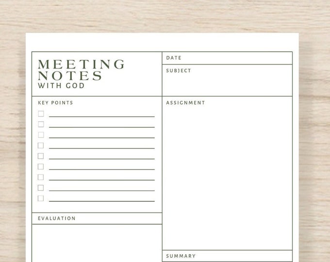 Meeting Notes with God Notepad