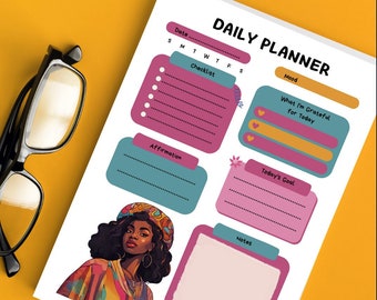Black Women Daily Planner Notepad