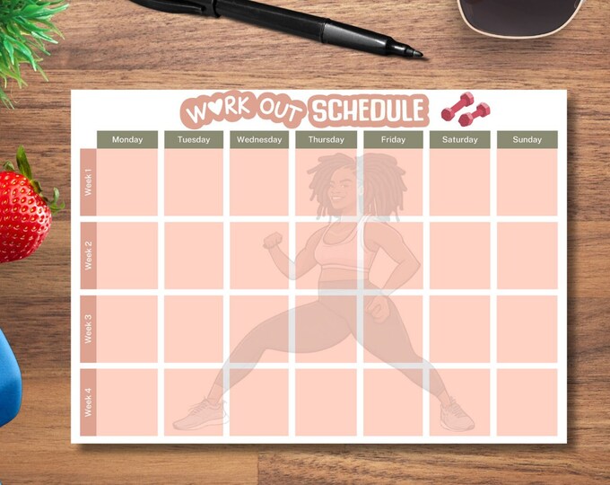 Workout Schedule Notepad