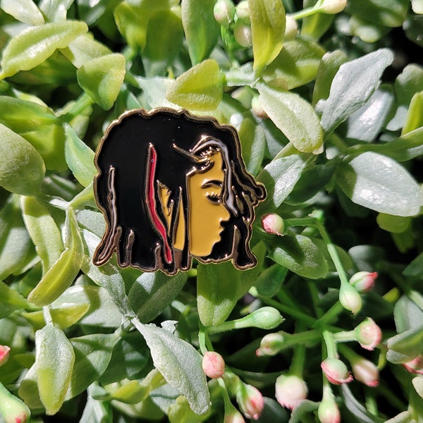 Loc'd Black Girl Enamel Pin| Women with Locs | Loc Journey | Pins for Black women | Hard Enamel pins | Label Pins | Black hair Pin | Queen