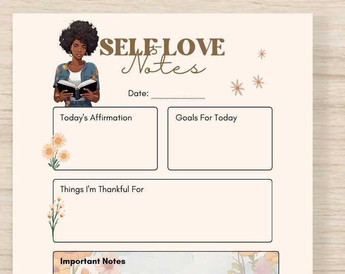 Self Love Notes Notepad