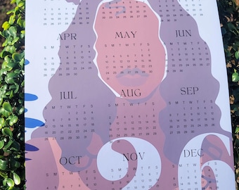 Black Woman Calendar Magnet 2026