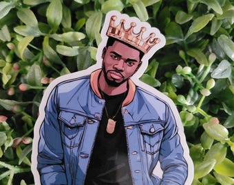 Black Man Crown Sticker