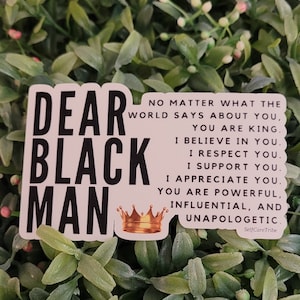 Dear Black Man Stickers | Self Care Stickers| Journal Stickers| Planner Stickers| Journaling | Sticker Sheets |Black Artist | Black Love