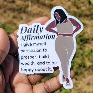 Daily Affirmation Black Woman Sticker| Self Care Stickers| Journal l Stickers| Planner Stickers| Journaling Stickers| Sticker |Black Art