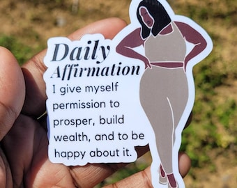 Daily Affirmation Black Woman Sticker