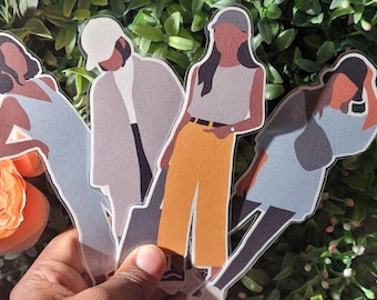 Casual Ladies Silhouette Bookmarks