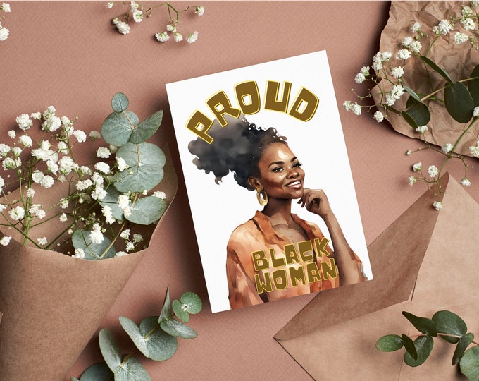 Proud Black Woman Greeting Card