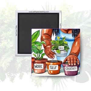 Planting Myself Magnet | Magnets Black Girls| Magnets | Office Magnet| Melanin Magnets Inspirational Quote Magnet| Women Fridge Magnets