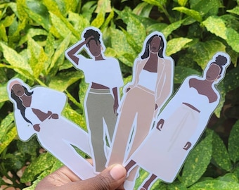 4 Pack Black Women Bookmarks