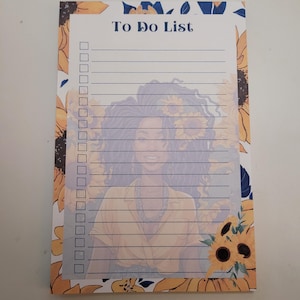 To Do List Sunflower Magnet Notepad | Memo Pad | Black Girl Stationery | Stationery Planner Notepad | Writing Notes| Memo Pad | Brown girl