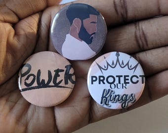 3 Pin Back Button For Black Men