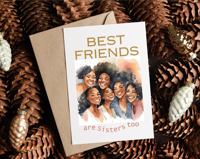 Best Friends Greeting Card | Black Girl Geeting cards | Birthday Greeting Cards | Graduation Cards | Holiday Greeting Cards| Wedding Cards