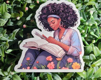 Reading Girl Sticker
