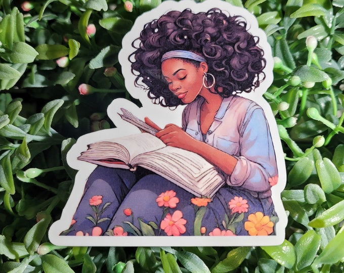 Reading Girl Sticker