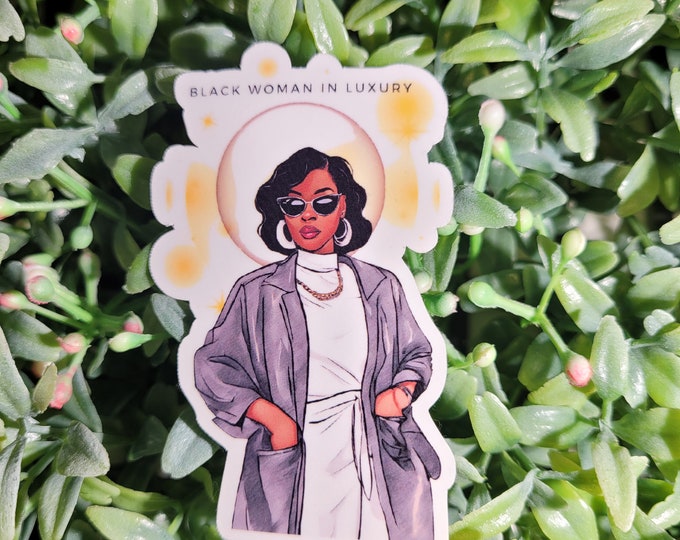Black Woman in Luxury Sticker