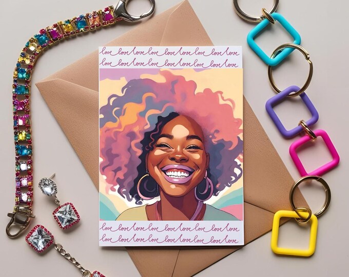 Colorful Love Mom Greeting Card