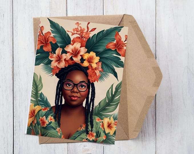 Tropical Flower Queen Greeting Card