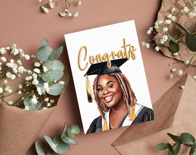 Congrats (Locs) Greeting Card