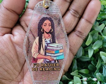 I'd Rather Be Reading Motel Keychain