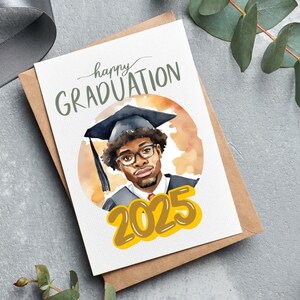 Happy Graduation Greeting Card | Black Girl Greeting cards | Grad Greeting Cards | Graduation Cards | School Greeting Cards| Guy Grad Art