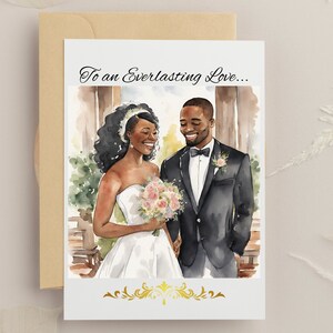 Carte de voeux de mariage amour éternel | Cartes de voeux fille noire | Cartes de voeux d'anniversaire | Cartes Maman | Cartes de voeux de Noël| Carte de mariée