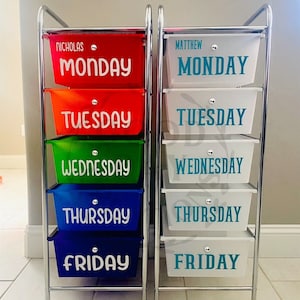 Days of the week decals, Days of the week stickers, Weekday decals, Weekday stickers, Days of week labels, Weekday labels, Drawer labels