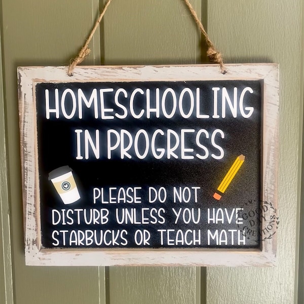 Homeschooling In Progress, Homeschool Sign, Rustic Sign, Door Sign, Door Sign, Wood Sign, Homeschool, Do Not Disturb Sign, Homeschooling