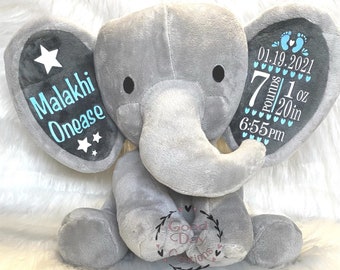 Toys Birth Stats Baby Giftelephant Baby Keepsake Giftnewborn Giftgift For New Babybaby Boy Giftgift For New Mombaby Shower Giftnew Dad Toys Games