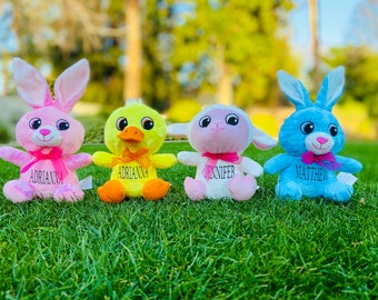 Personlized Easter Plush, Personalized Easter Bunny, Personalized Easter Animal, Easter Basket stuffer
