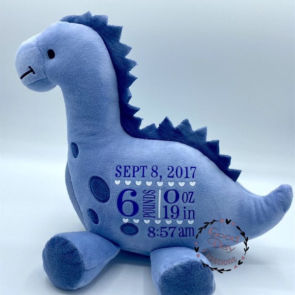 Birth Stat Dinosaur, Birth Announcement Dinosaur, Baby Shower Gift, Personalized Dinosaur, Birth Keepsake, Baby Boy Gift, new baby gift