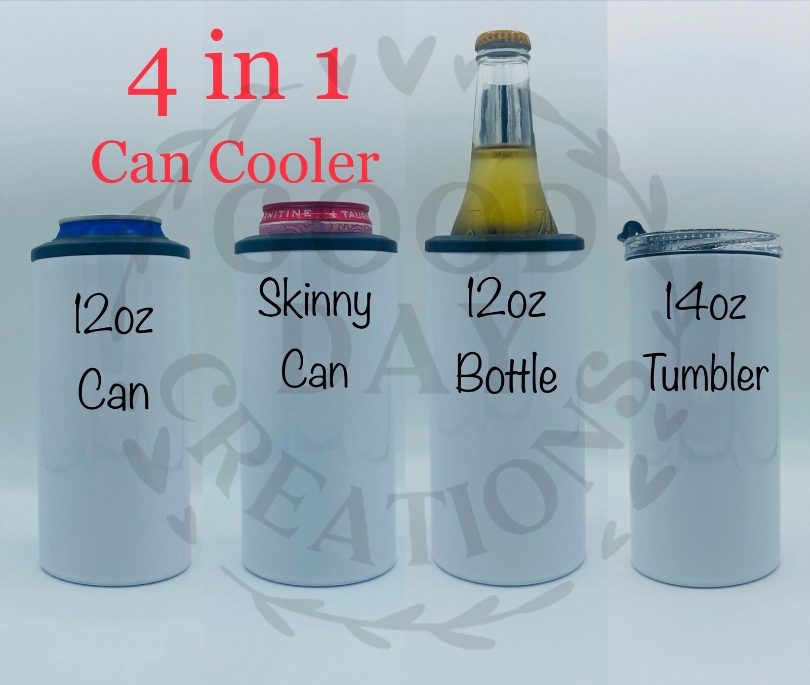 Teal Animal Print 4 in 1 Can Cooler and Tumbler