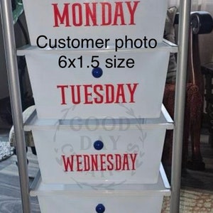 Days of the Week Decals, Days of the Week Stickers, Weekday Decals ...